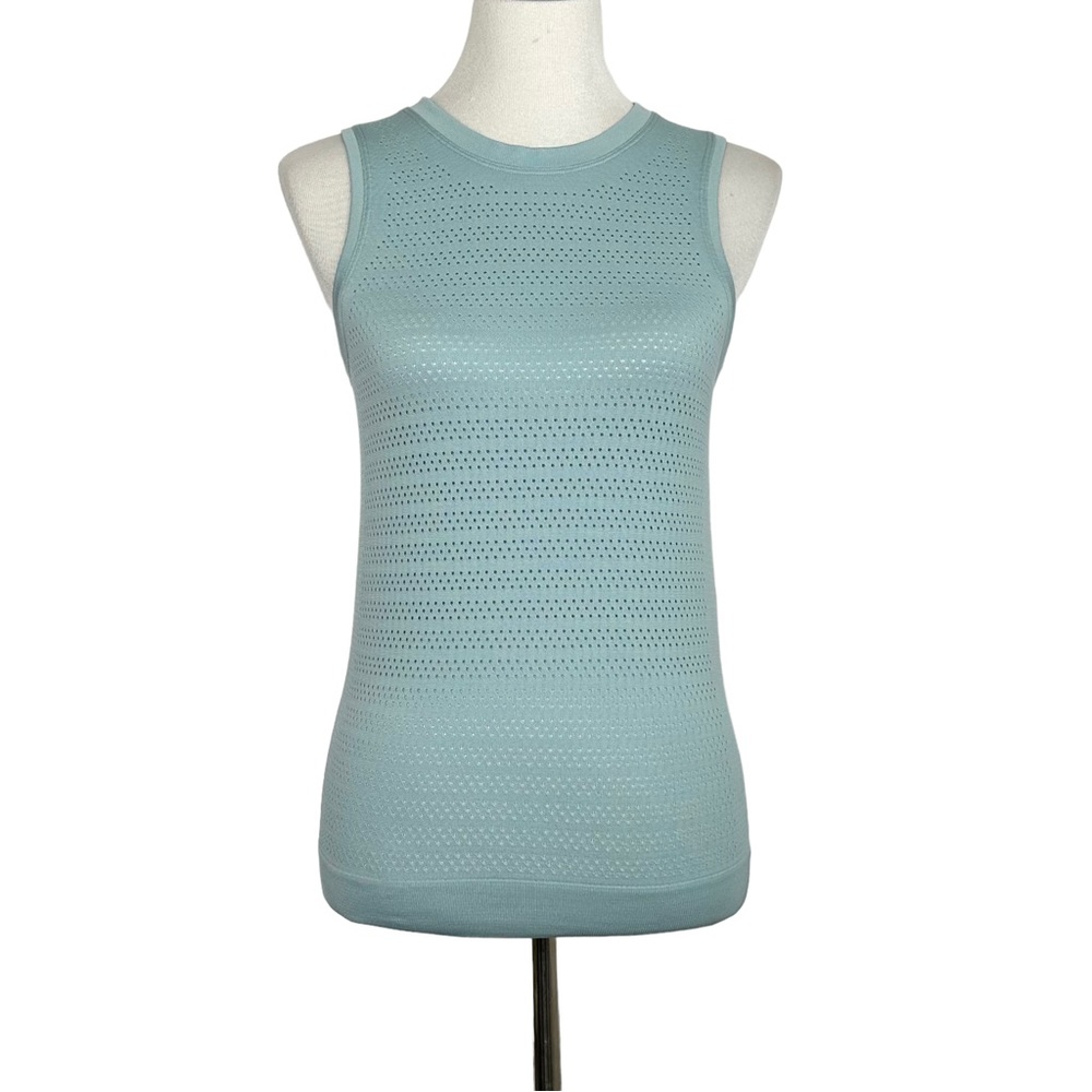 Lululemon Womens Breeze By Muscle Tank II Squad Sz 4 Sea Frost Perforated - Picture 4 of 11